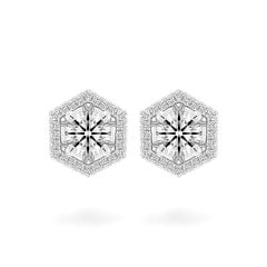 Hoa tai vàng trắng 14K gắn kim cương DOJI AFEB000018F2HA1