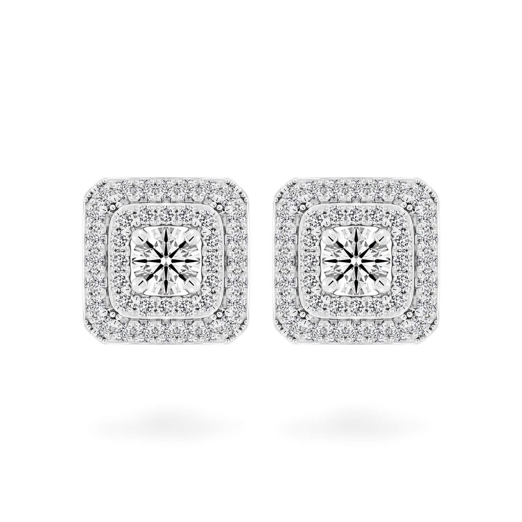 Hoa tai vàng trắng 14K gắn kim cương DOJI AFEB000027F2HA1 
