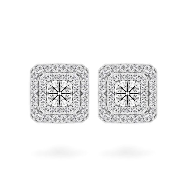 Hoa tai vàng trắng 14K gắn kim cương DOJI AFEB000027F2HA1