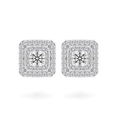 Hoa tai vàng trắng 14K gắn kim cương DOJI AFEB000027F2HA1