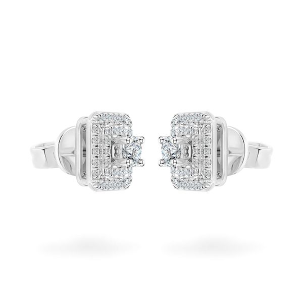 Hoa tai vàng trắng 14K gắn kim cương DOJI AFEB000027F2HA1