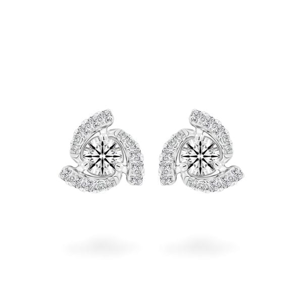 Hoa tai vàng trắng 14K gắn kim cương DOJI AFEB000032F2HA1