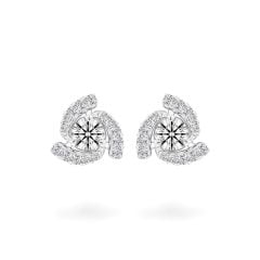 Hoa tai vàng trắng 14K gắn kim cương DOJI AFEB000032F2HA1