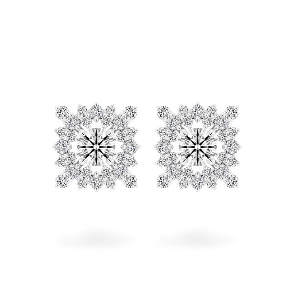 Hoa tai vàng trắng 14K gắn kim cương DOJI AFEB000039F2HA1