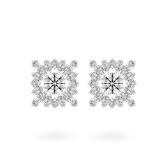 Hoa tai vàng trắng 14K gắn kim cương DOJI AFEB000039F2HA1