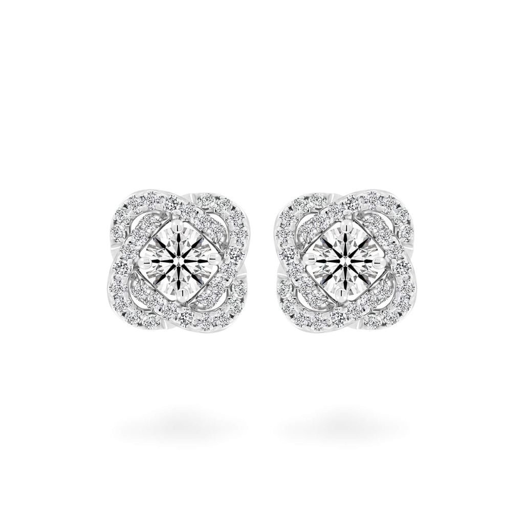 Hoa tai vàng trắng 14K gắn kim cương DOJI AFEB000068F2HA1 