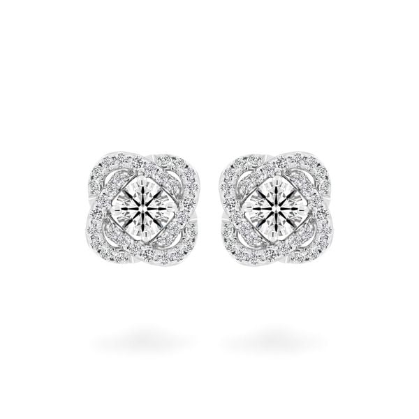 Hoa tai vàng trắng 14K gắn kim cương DOJI AFEB000068F2HA1