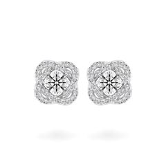 Hoa tai vàng trắng 14K gắn kim cương DOJI AFEB000068F2HA1