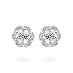 Hoa tai vàng trắng 14K gắn kim cương DOJI AFEB000109F2HA1