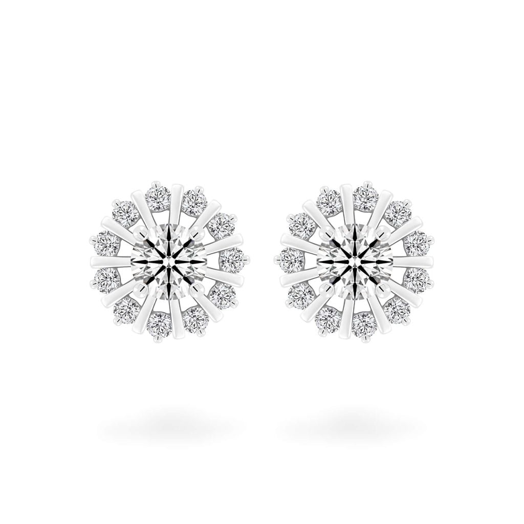 Hoa tai vàng trắng 14K gắn kim cương DOJI AFEB000148F2HA1 