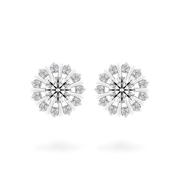 Hoa tai vàng trắng 14K gắn kim cương DOJI AFEB000148F2HA1