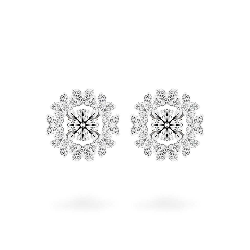 Hoa tai vàng trắng 14K gắn kim cương DOJI AFEB002129F2HA1 