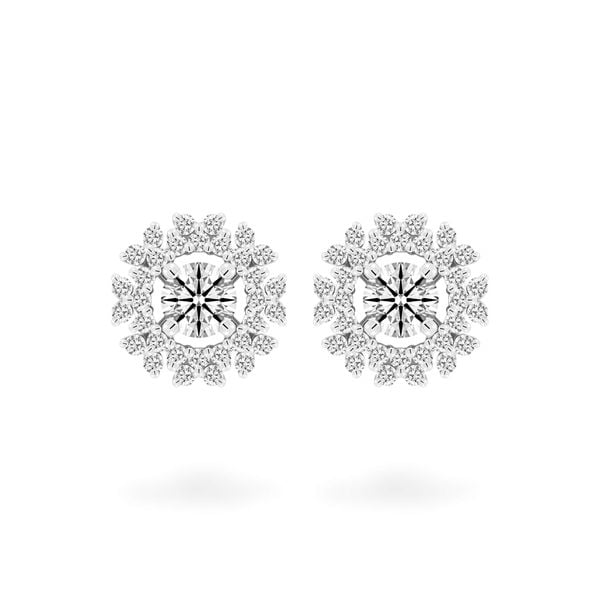 Hoa tai vàng trắng 14K gắn kim cương DOJI AFEB002129F2HA1