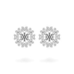 Hoa tai vàng trắng 14K gắn kim cương DOJI AFEB002129F2HA1