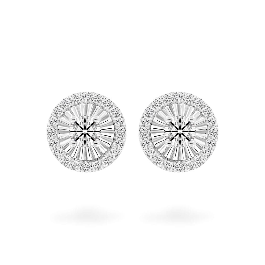 Hoa tai vàng trắng 14K gắn kim cương DOJI AFEB002131F2HA1 