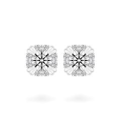 Hoa tai vàng trắng 14K gắn kim cương DOJI AFEB002135F2HA1