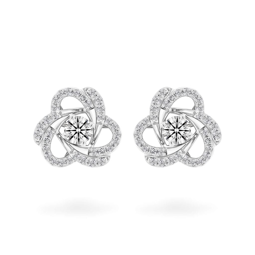 Hoa tai vàng trắng 14K gắn kim cương DOJI AFEB002149F2HA1 