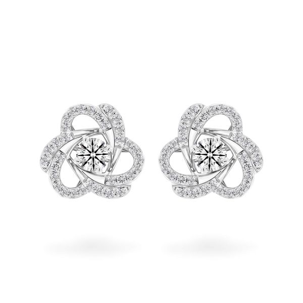 Hoa tai vàng trắng 14K gắn kim cương DOJI AFEB002149F2HA1