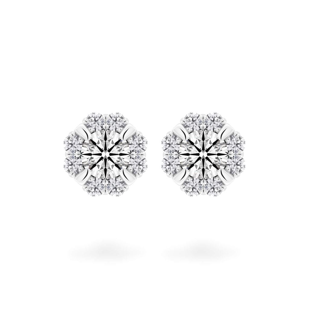 Hoa tai vàng trắng 14K gắn kim cương DOJI AFEB002165F2HA1 
