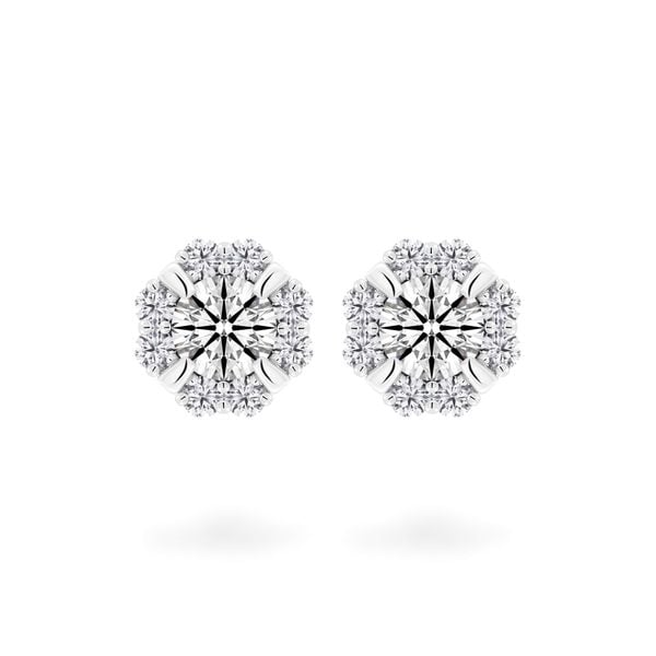 Hoa tai vàng trắng 14K gắn kim cương DOJI AFEB002165F2HA1