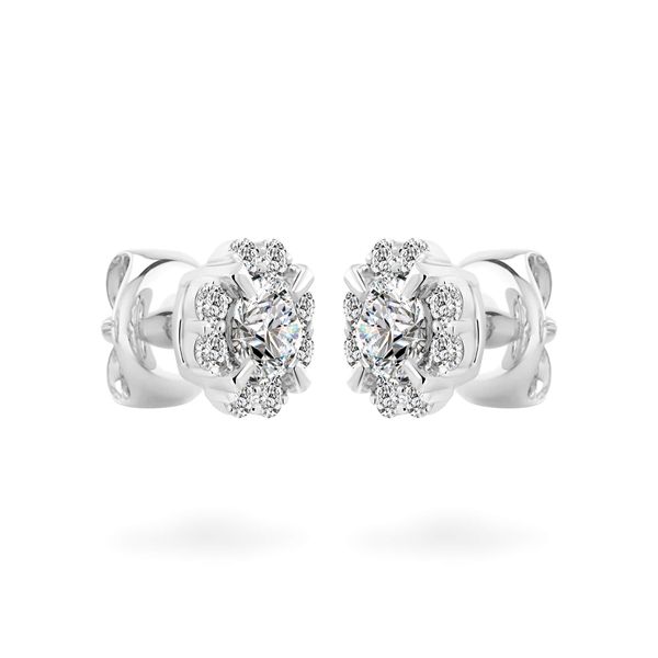 Hoa tai vàng trắng 14K gắn kim cương DOJI AFEB002165F2HA1