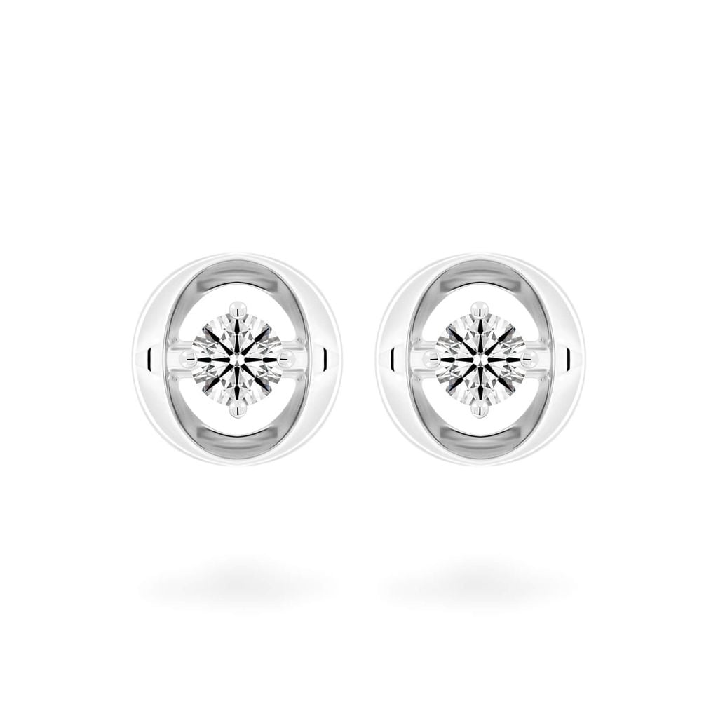 Hoa tai vàng trắng 14K gắn kim cương DOJI AFEB002171F2HA1 