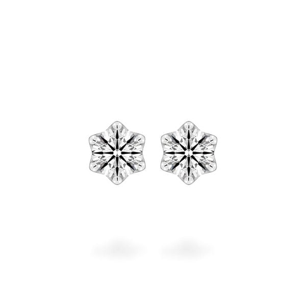 Hoa tai vàng trắng 14K gắn kim cương DOJI AFEB002174F2HA1