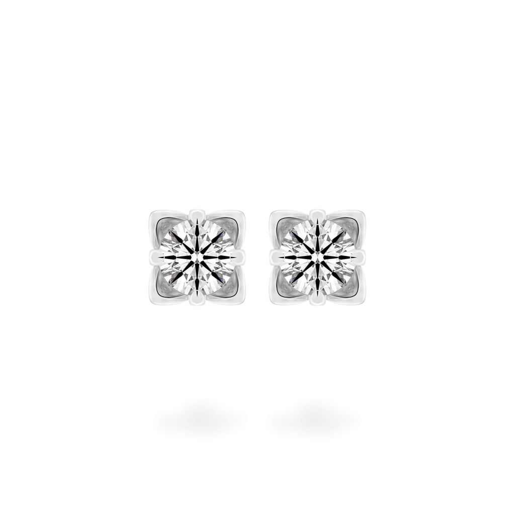 Hoa tai vàng trắng 14K gắn kim cương DOJI AFEB002175F2HA1 