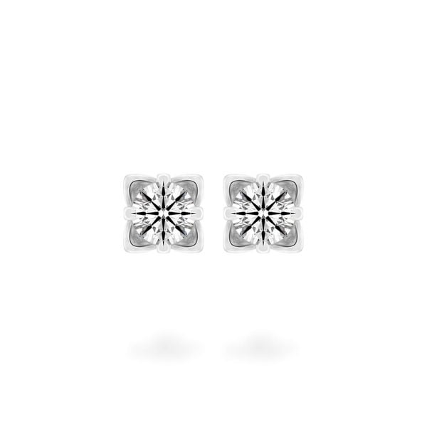 Hoa tai vàng trắng 14K gắn kim cương DOJI AFEB002175F2HA1