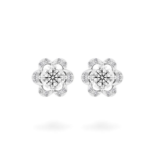 Hoa tai vàng trắng 14K gắn kim cương DOJI AFEB002185F2HA1