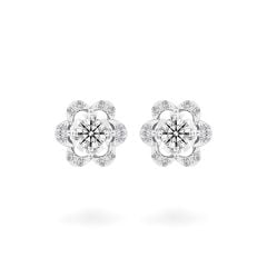 Hoa tai vàng trắng 14K gắn kim cương DOJI AFEB002185F2HA1