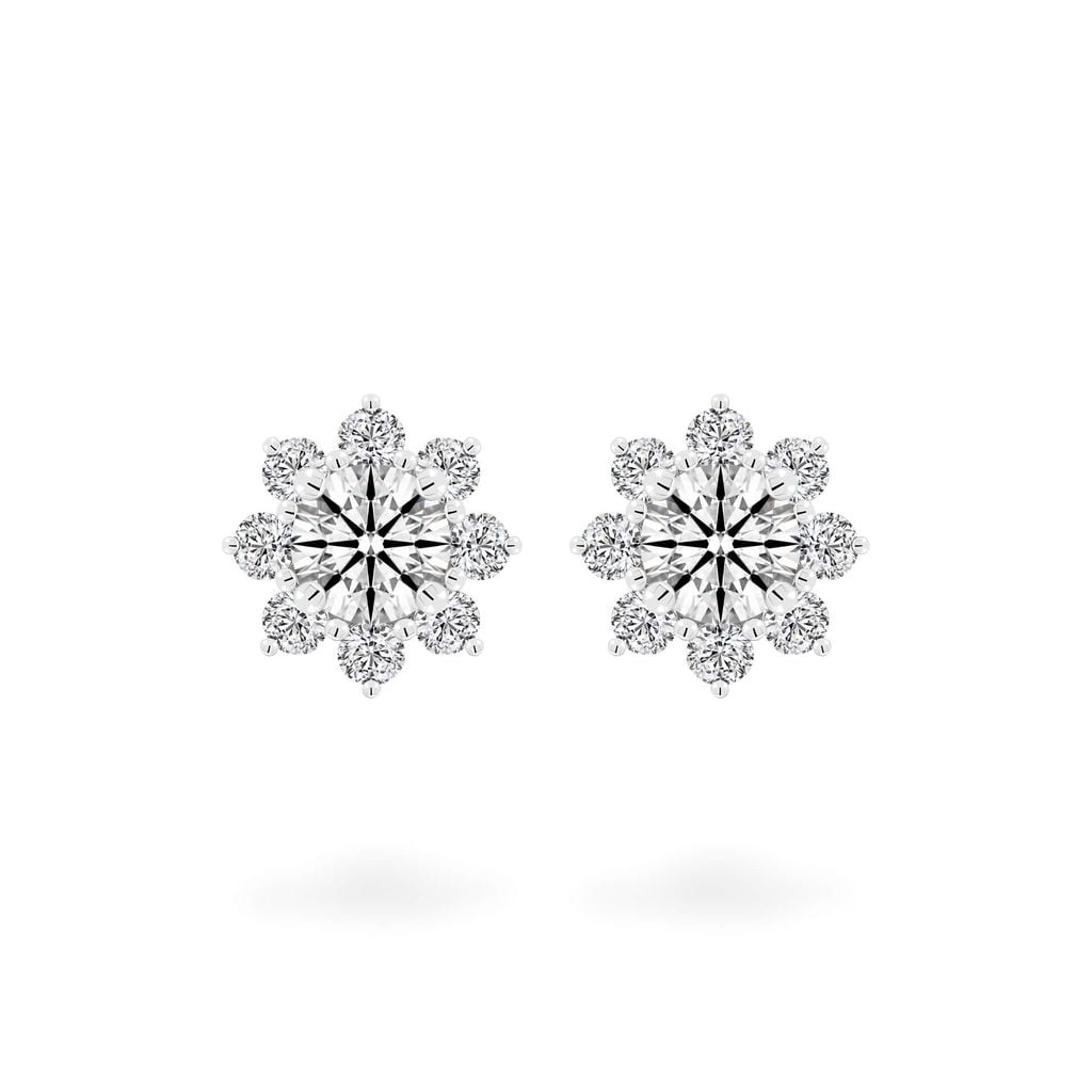 Hoa tai vàng trắng 14K gắn kim cương DOJI AFEB100010F2HA1 