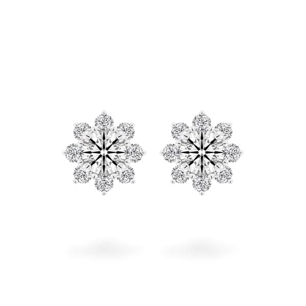 Hoa tai vàng trắng 14K gắn kim cương DOJI AFEB100010F2HA1