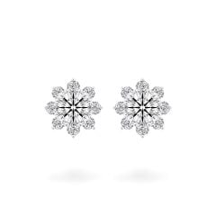 Hoa tai vàng trắng 14K gắn kim cương DOJI AFEB100010F2HA1