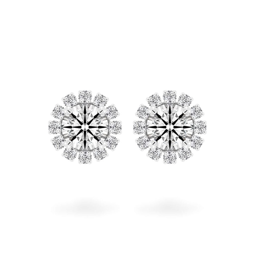 Hoa tai vàng trắng 14K gắn kim cương DOJI AFEB100011F2HA1 