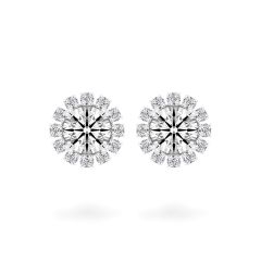 Hoa tai vàng trắng 14K gắn kim cương DOJI AFEB100011F2HA1