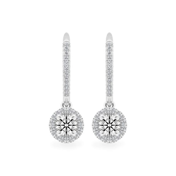 Hoa tai vàng trắng 14K gắn kim cương DOJI AFEB100012F2HA1