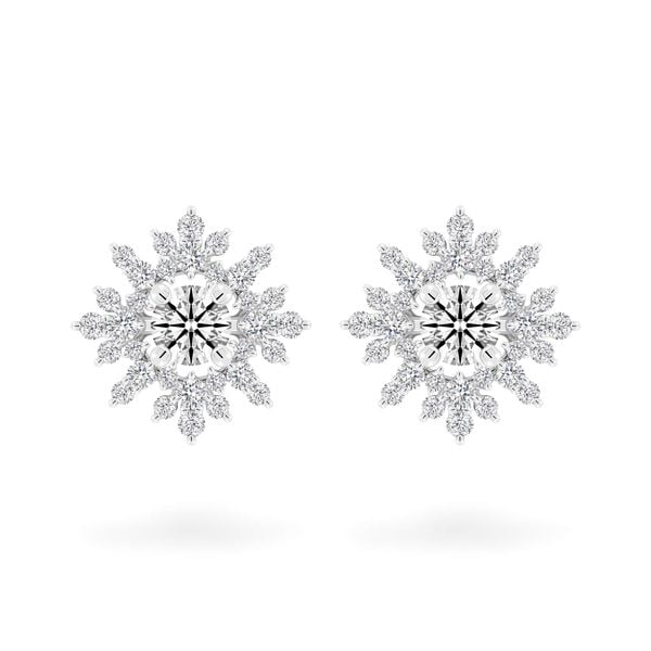 Hoa tai vàng trắng 14K gắn kim cương DOJI AFEB100015F2HA1