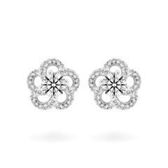 Hoa tai vàng trắng 14K gắn kim cương DOJI AFEB100016F2HA1