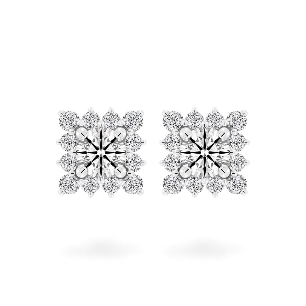 Hoa tai vàng trắng 14K gắn kim cương DOJI AFEB100024F2HA1 