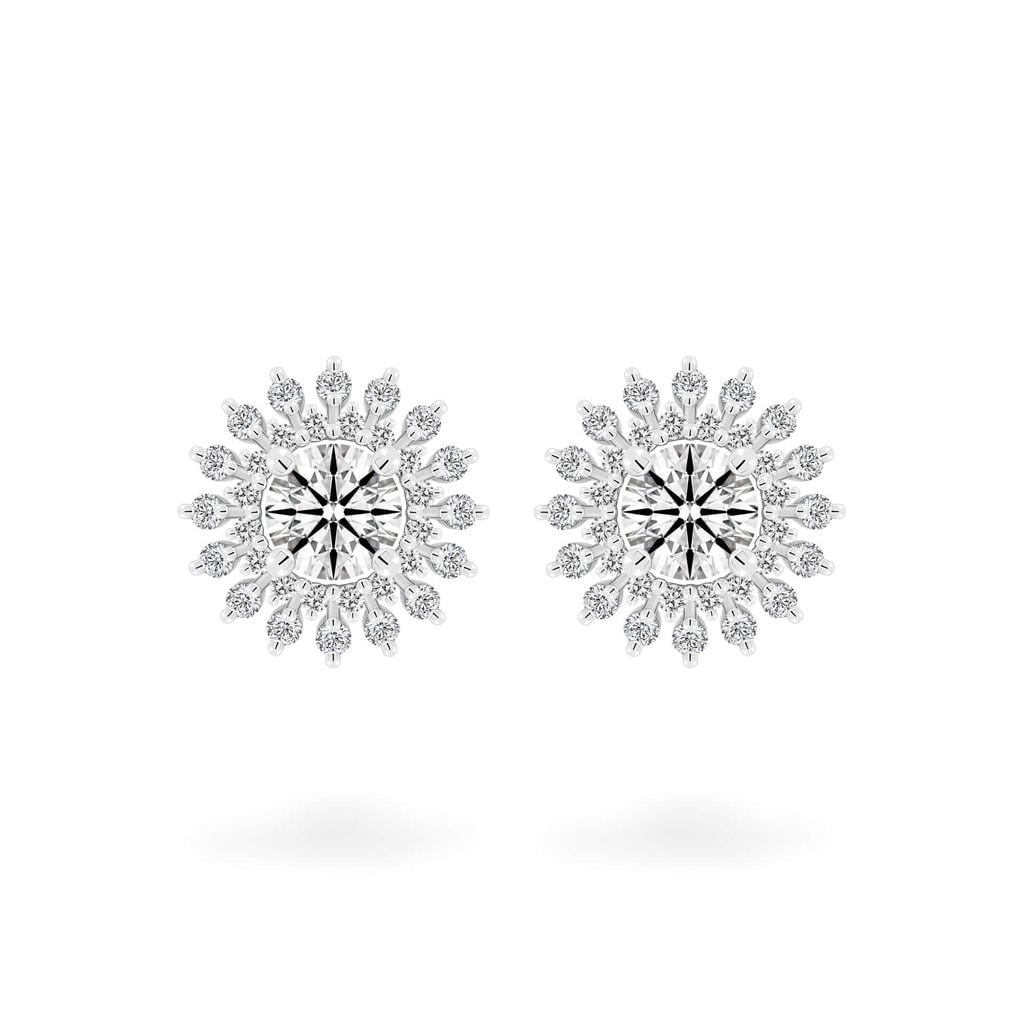 Hoa tai vàng trắng 14K gắn kim cương DOJI AFEB100026F2HA1 