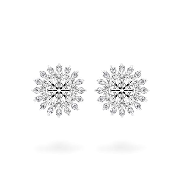 Hoa tai vàng trắng 14K gắn kim cương DOJI AFEB100026F2HA1
