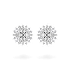 Hoa tai vàng trắng 14K gắn kim cương DOJI AFEB100026F2HA1