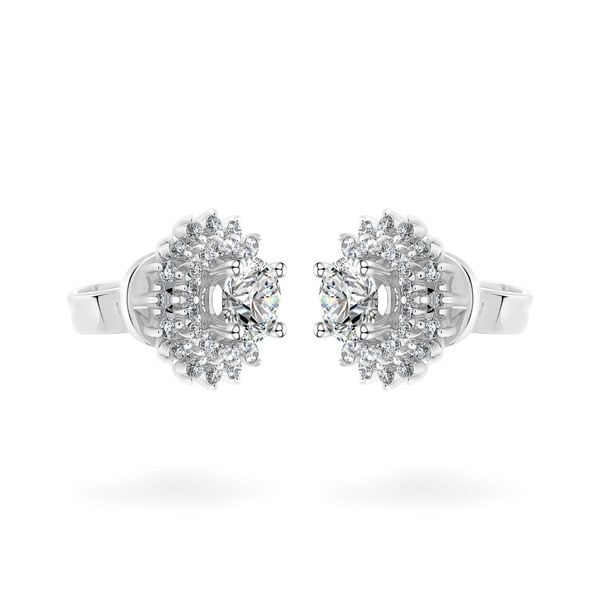 Hoa tai vàng trắng 14K gắn kim cương DOJI AFEB100026F2HA1