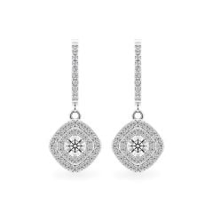 Hoa tai vàng trắng 14K gắn kim cương DOJI AFEB100028F2HA1