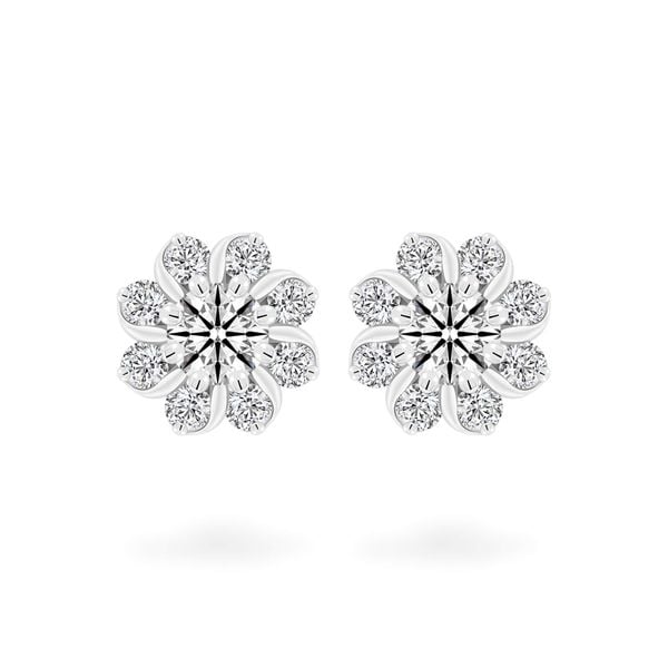 Hoa tai vàng trắng 14K gắn kim cương DOJI AFEB100031F2HA1