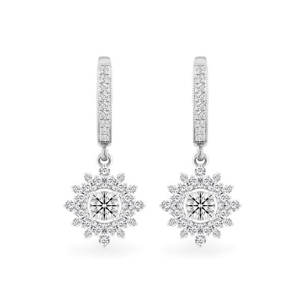 Hoa tai vàng trắng 14K gắn kim cương DOJI AFEB100034F2HA1