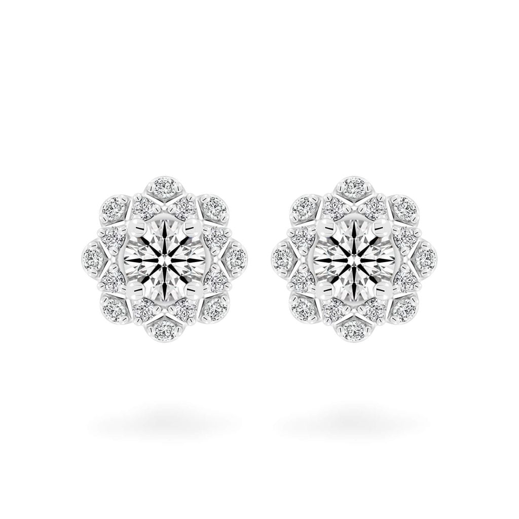 Hoa tai vàng trắng 14K gắn kim cương DOJI AFEB100041F2HA1 