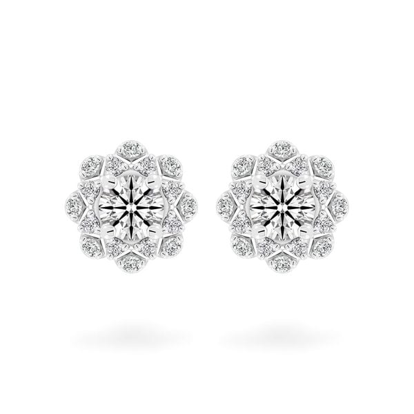 Hoa tai vàng trắng 14K gắn kim cương DOJI AFEB100041F2HA1