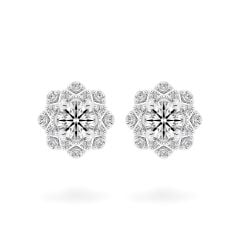 Hoa tai vàng trắng 14K gắn kim cương DOJI AFEB100041F2HA1